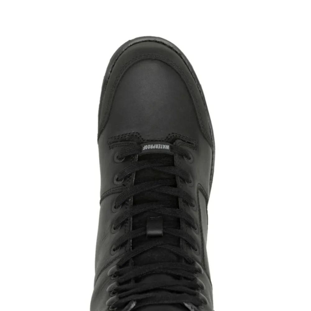 Harley-Davidson Black Men's Lace-Up Side-Zip Boots with Orange Tread Accents
